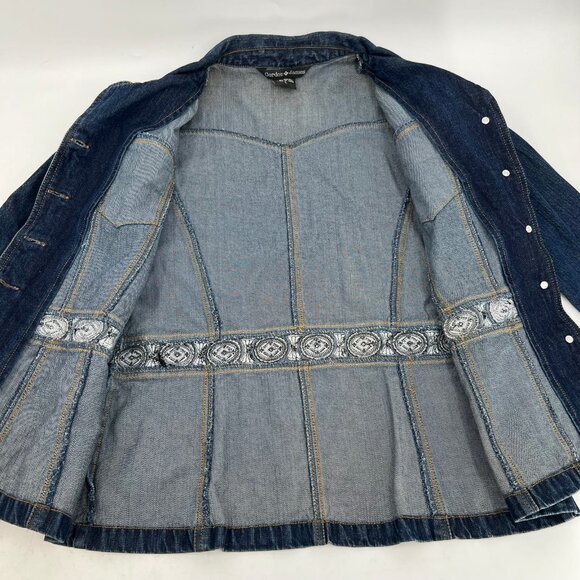 Gordon James Blue Embroidered Button-Up Denim Jacket | Size L - Picture 6 of 8